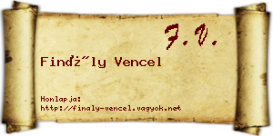 Finály Vencel névjegykártya